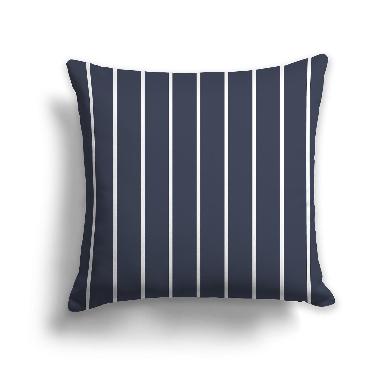 Dark Blue Throw Pillow with White/Beige-white Stripes on Front, CAPC-1212-062