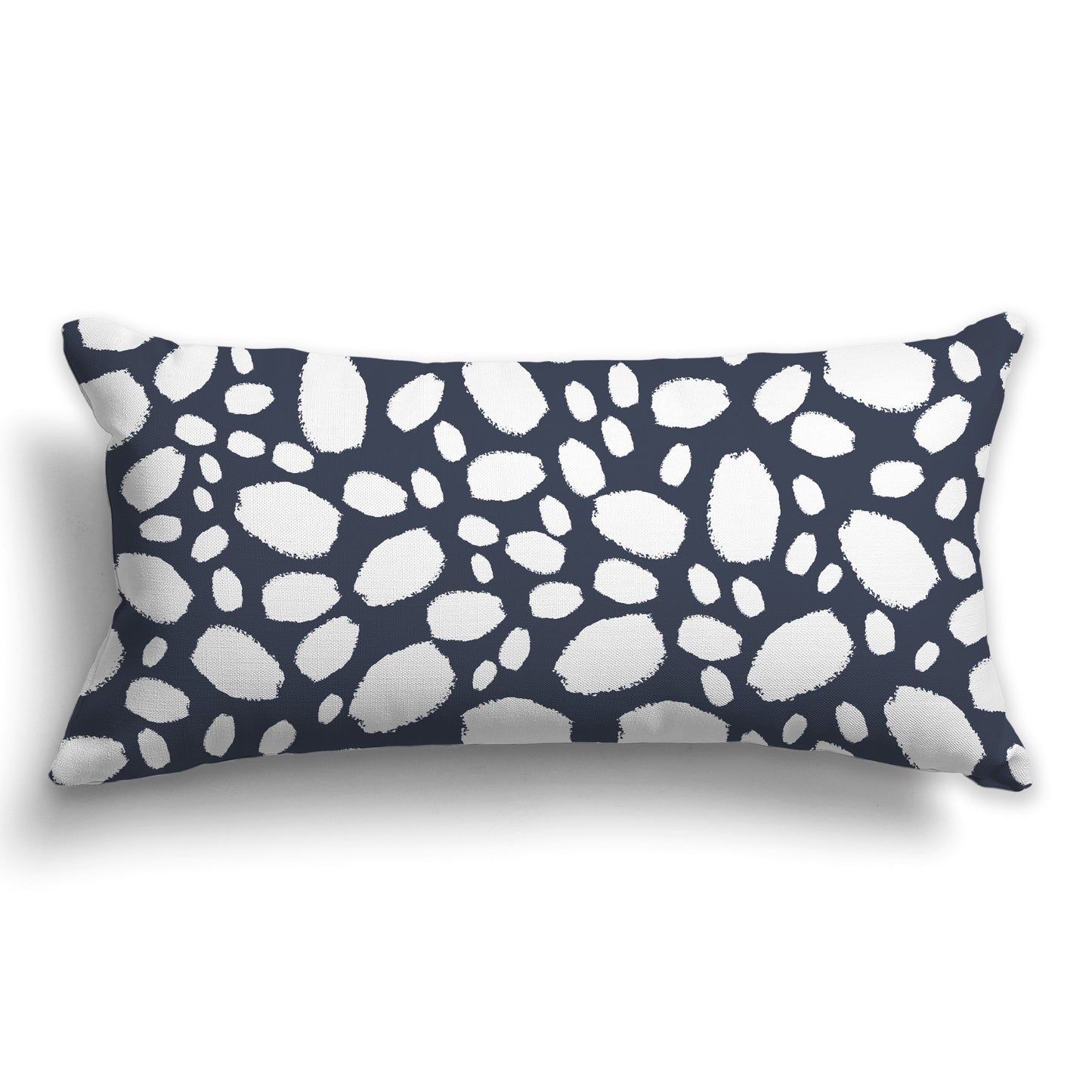 Dark Blue Throw Pillow with White/Beige-white Paint Dabs on Both Sides, CAPC-1212-092
