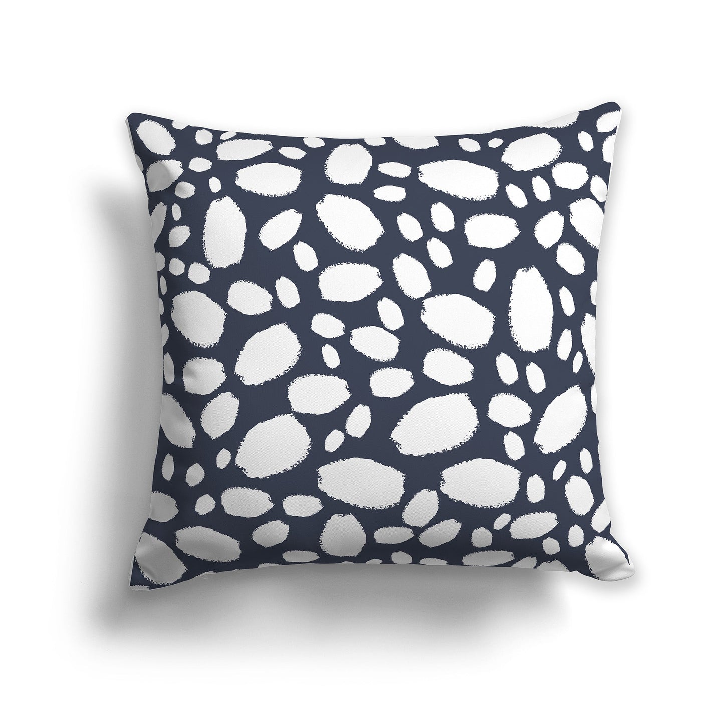 Dark Blue Throw Pillow with White/Beige-white Paint Dabs on Both Sides, CAPC-1212-092
