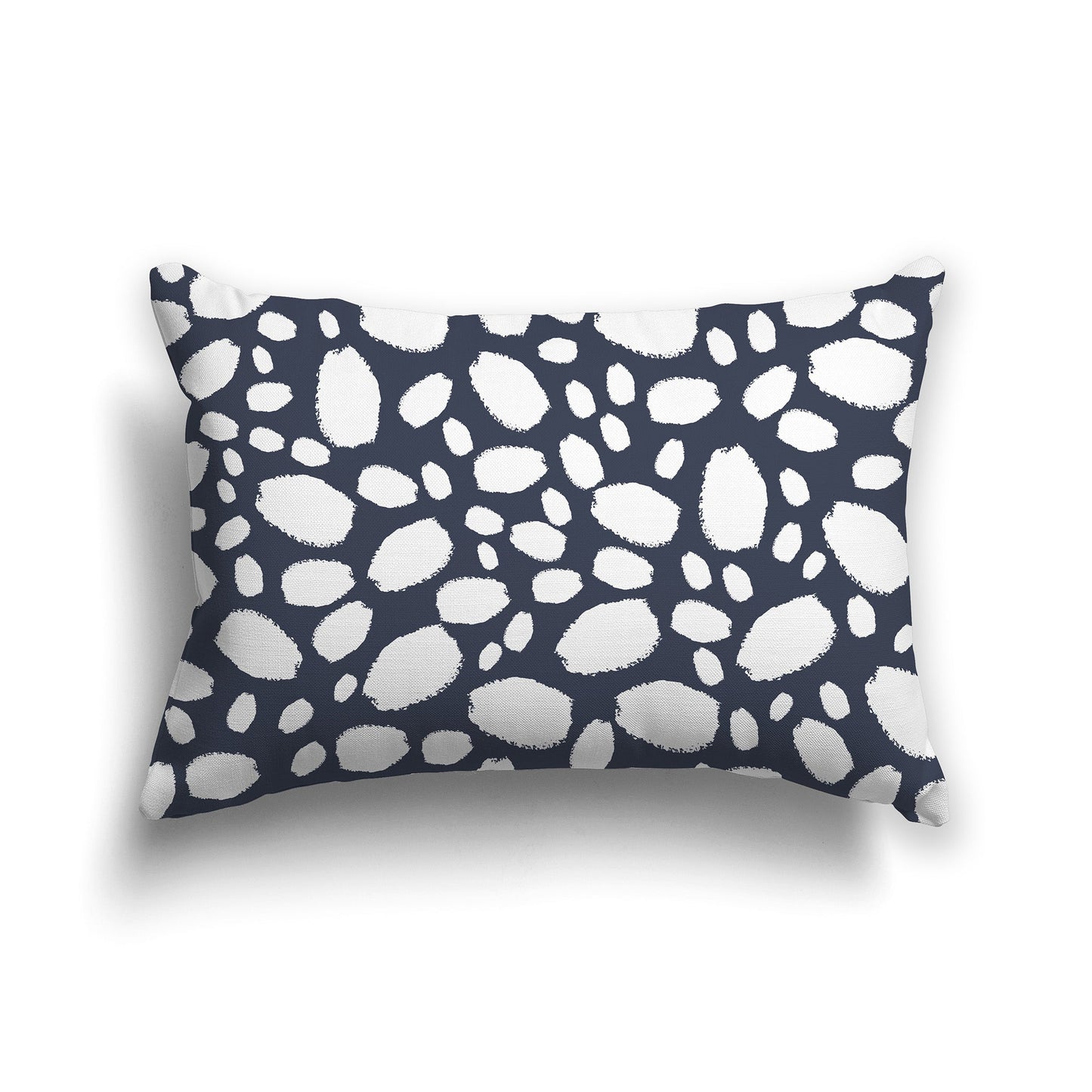 Dark Blue Throw Pillow with White/Beige-white Paint Dabs on Both Sides, CAPC-1212-092