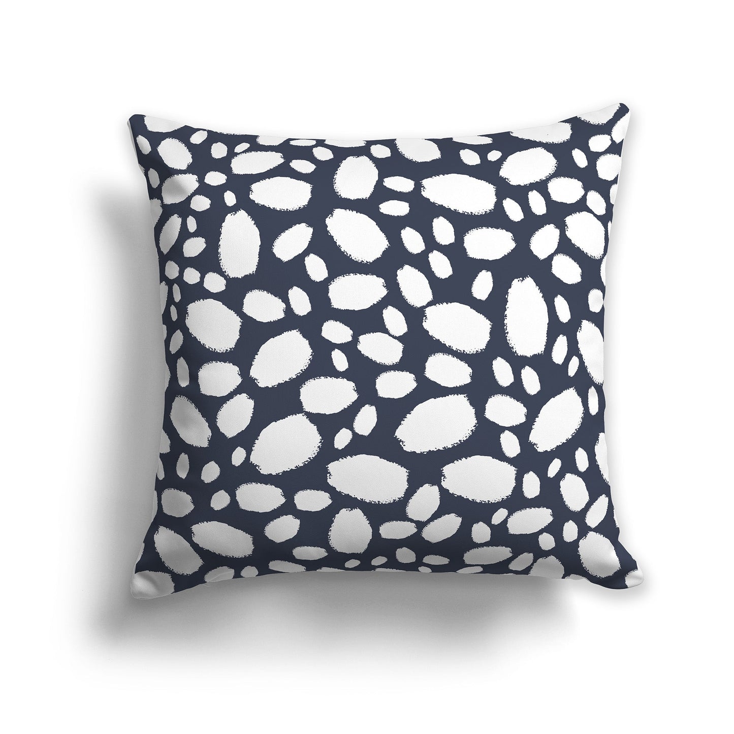 Dark Blue Throw Pillow with White/Beige-white Paint Dabs on Both Sides, CAPC-1212-092