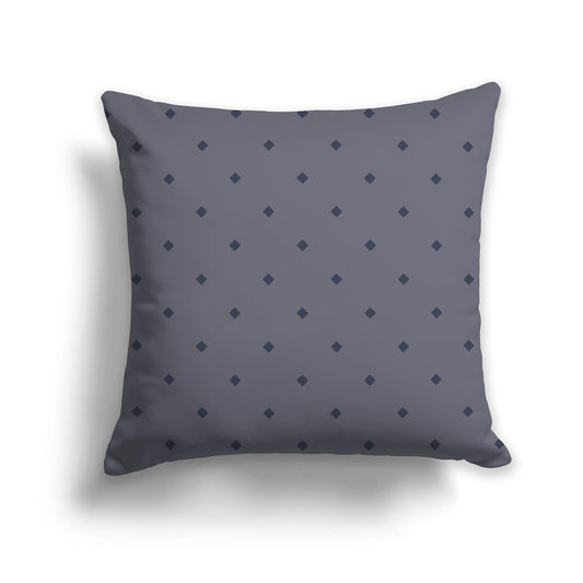 Dark Grey Throw Pillow with Large Dark Blue Diamond Pattern on Front, CAPC-1212-103