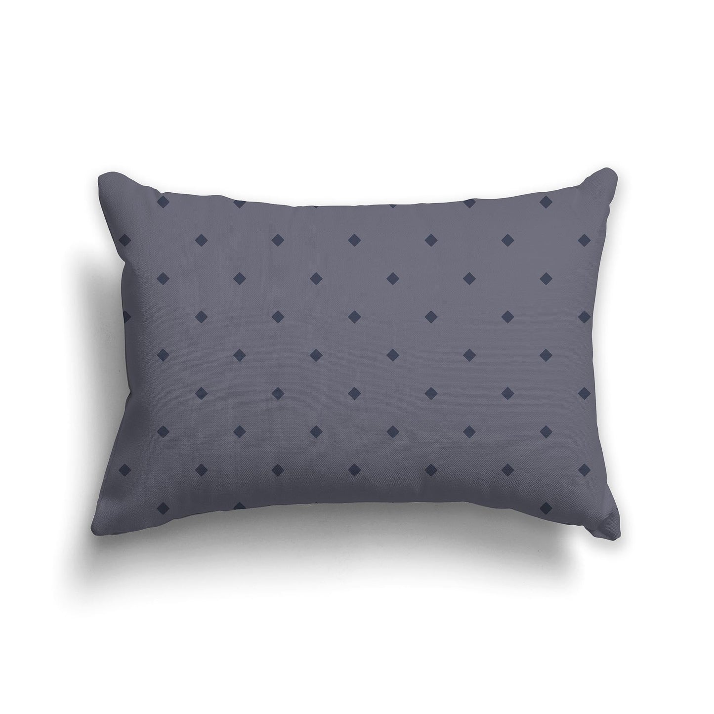 Dark Grey Throw Pillow with Large Dark Blue Diamond Pattern on Front, CAPC-1212-103