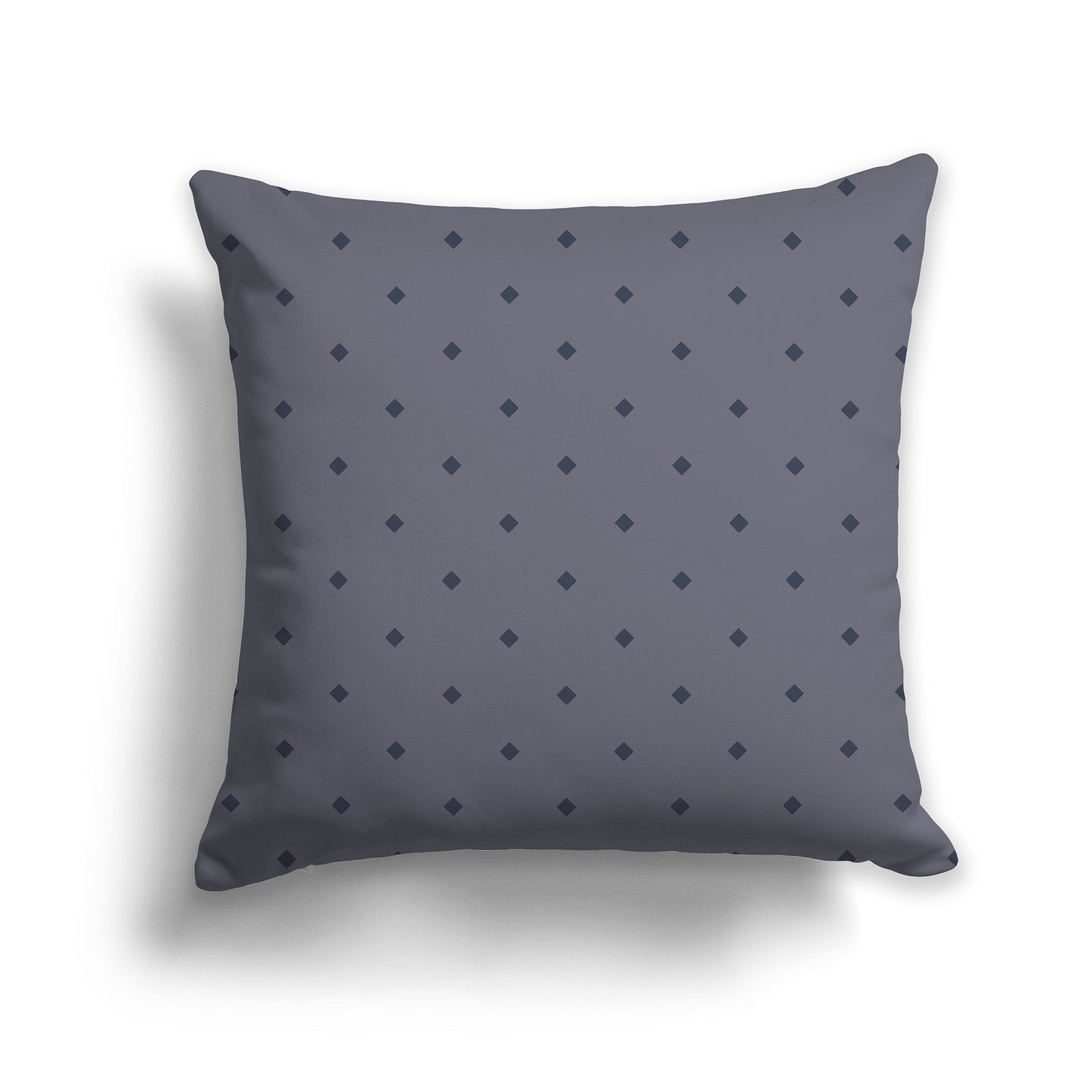 Dark Grey Throw Pillow with Large Dark Blue Diamond Pattern on Front, CAPC-1212-103