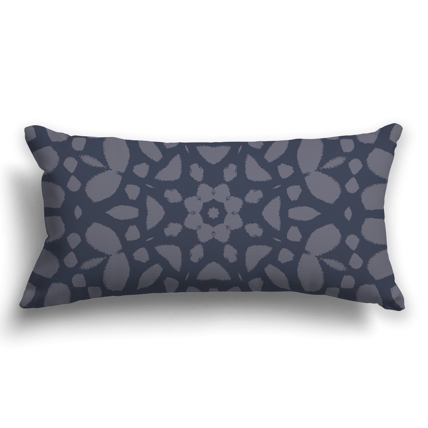 Dark Blue Throw Pillow with Dark Grey Circular Graphic on Both Sides, CAPC-1212-184