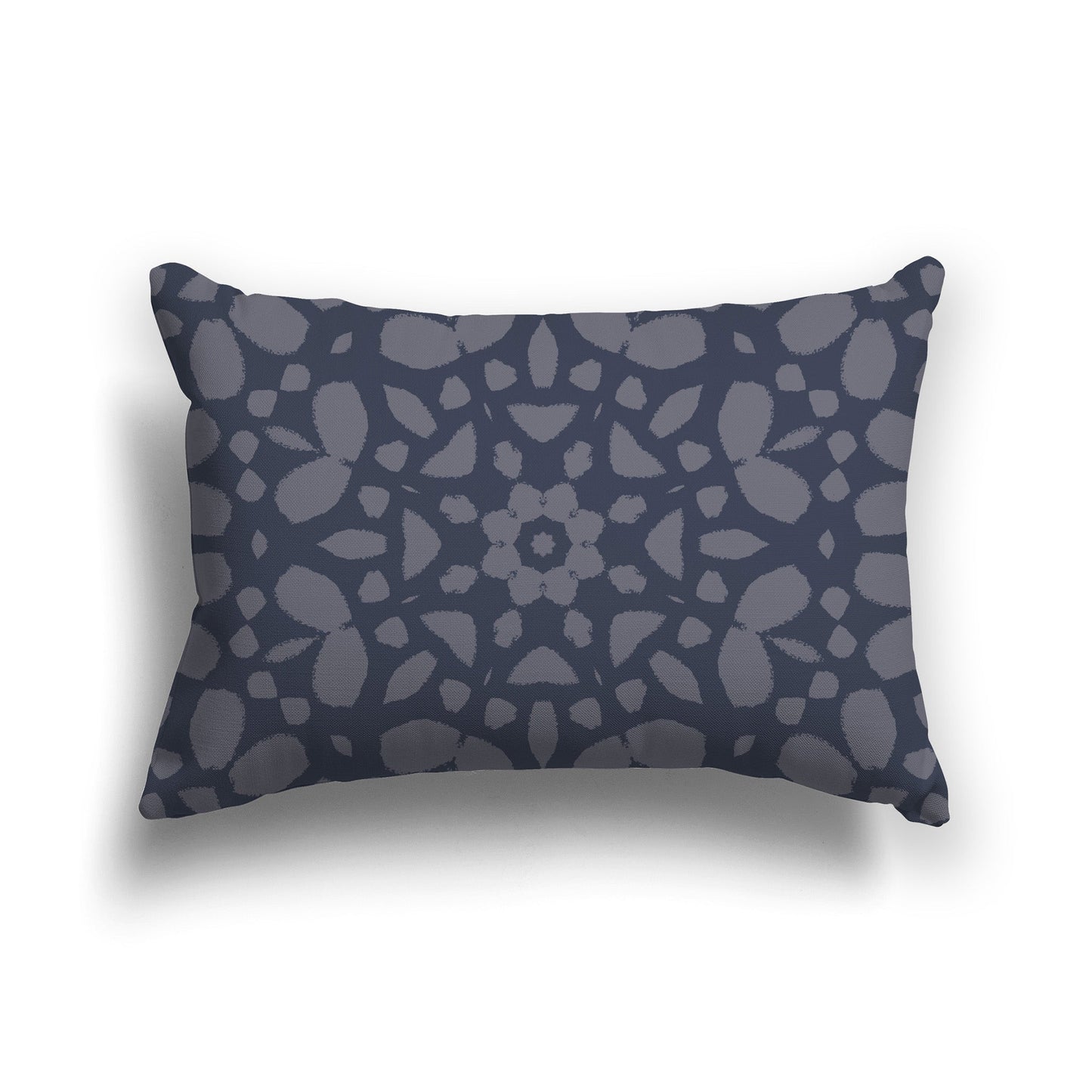Dark Blue Throw Pillow with Dark Grey Circular Graphic on Both Sides, CAPC-1212-184