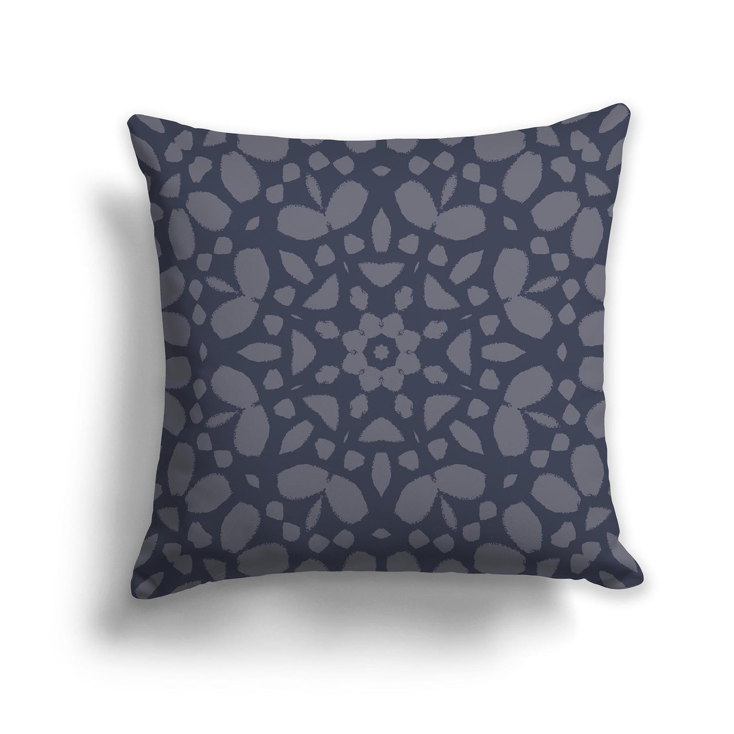 Dark Blue Throw Pillow with Dark Grey Circular Graphic on Both Sides, CAPC-1212-184