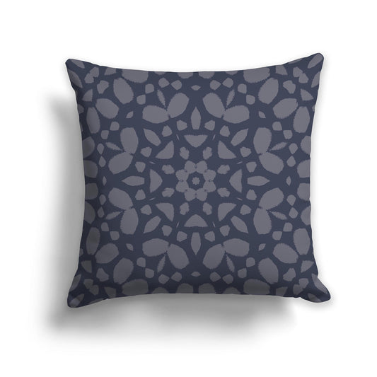 Dark Blue Throw Pillow with Dark Grey Circular Graphic on Both Sides, CAPC-1212-184