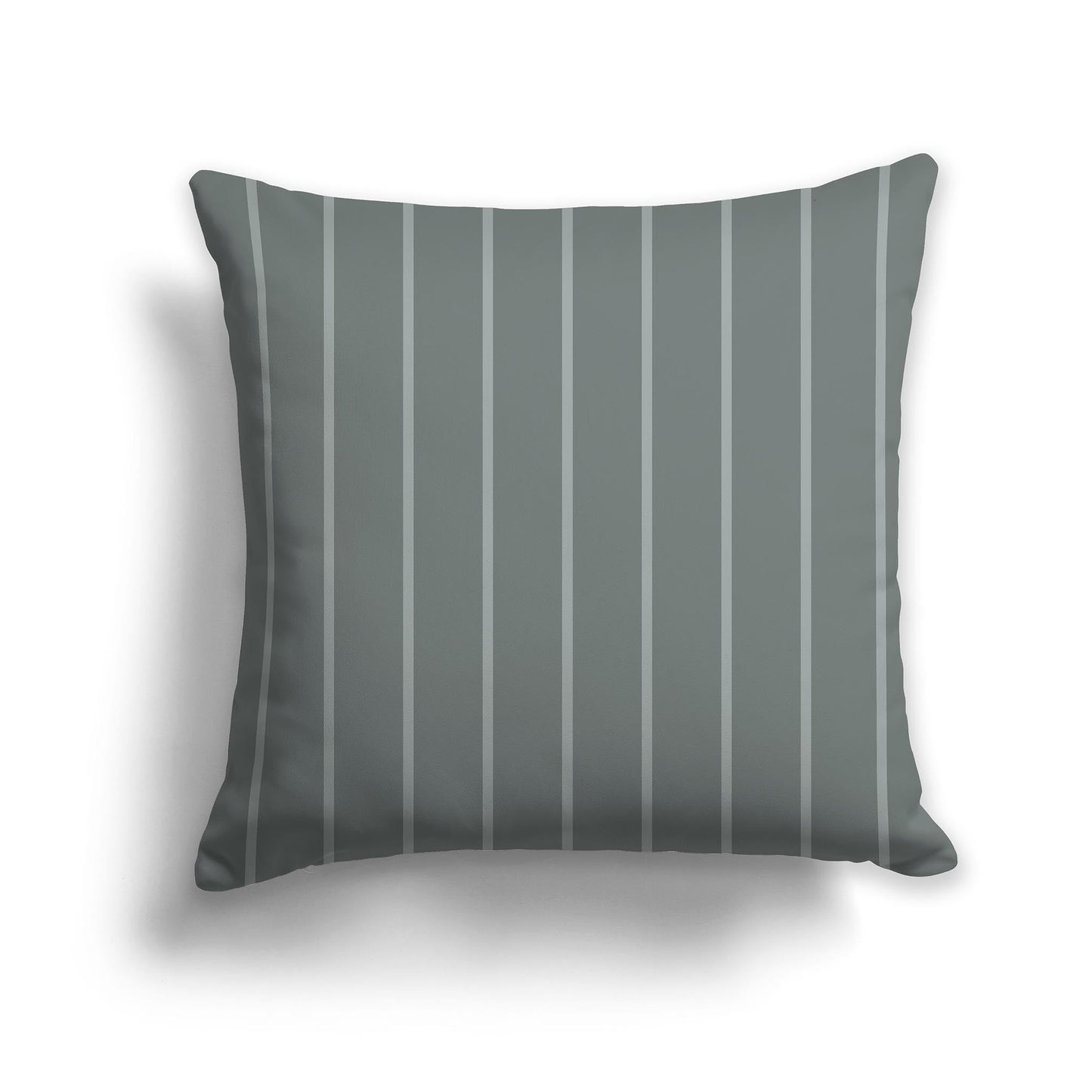 Green Throw Pillow with Medium Green Stripes on Front, CAPC-1213-061