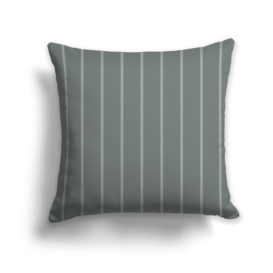 Green Throw Pillow with Medium Green Stripes on Front, CAPC-1213-061