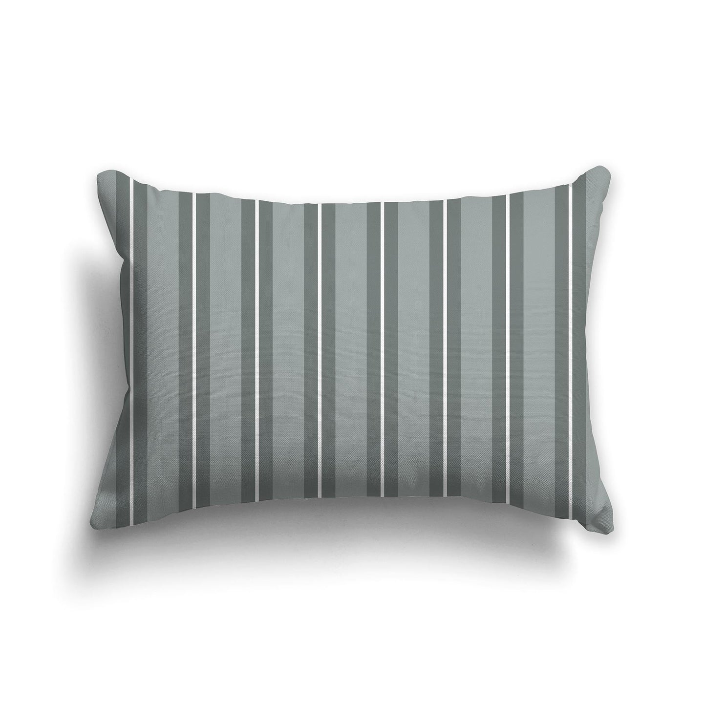 Medium Green Throw Pillow with Green and White/Beige-white Multistripe Pattern on Front, CAPC-1213-071