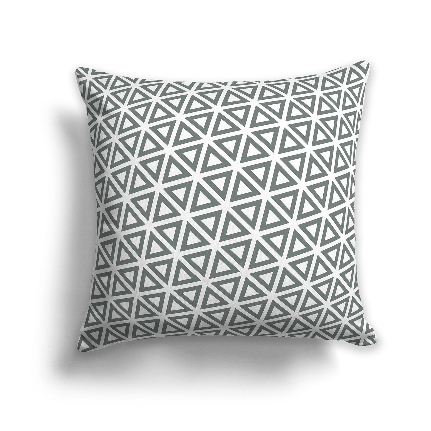 White/Beige-white Throw Pillow with Green Triangle Pattern on Both Sides, CAPC-1213-131