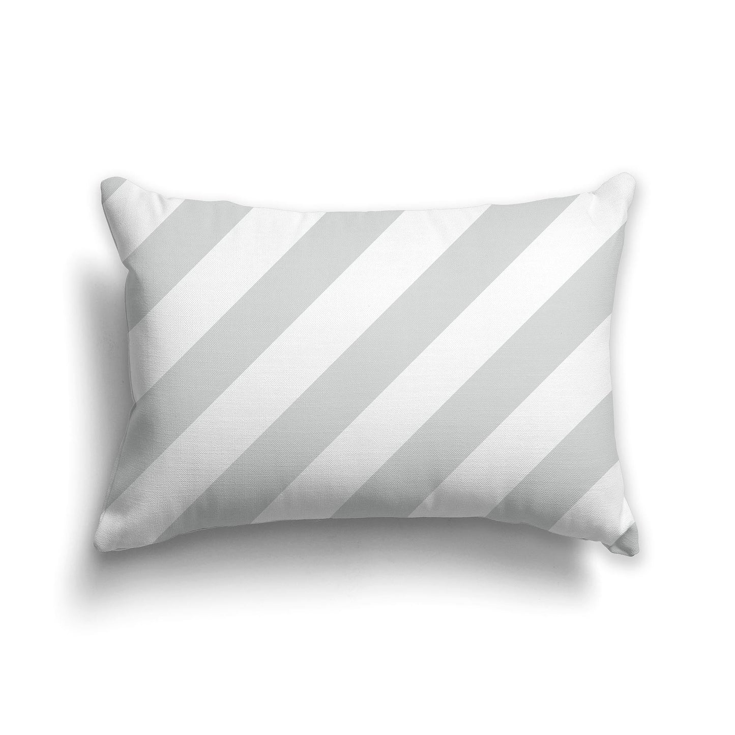 Throw Pillow with Pale Grey and White/Beige-white Diagonal Bars on Both Sides, CAPC-1214-033