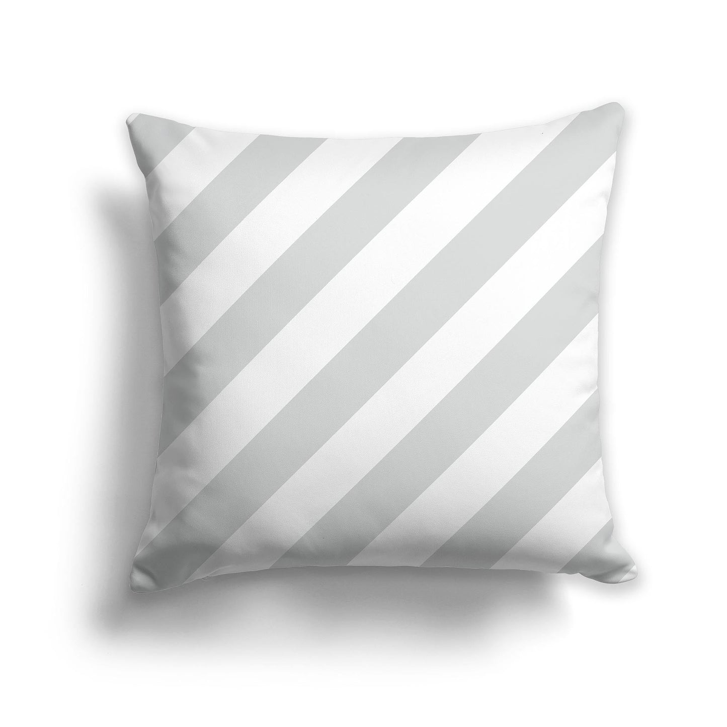 Throw Pillow with Pale Grey and White/Beige-white Diagonal Bars on Both Sides, CAPC-1214-033