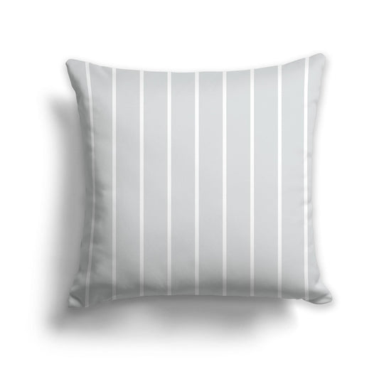 Pale Grey Throw Pillow with White/Beige-white Stripes on Front, CAPC-1214-062