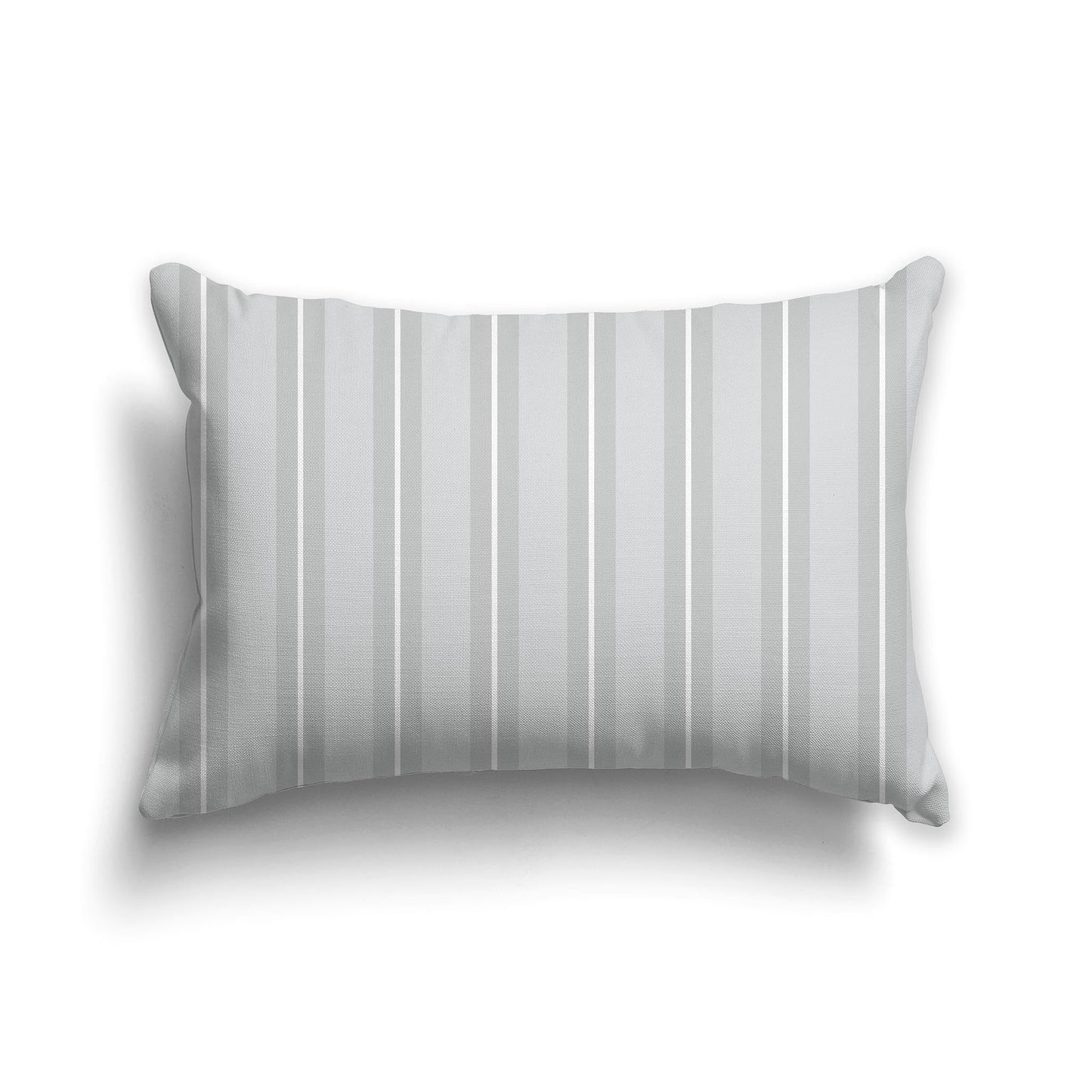 Pale Grey Throw Pillow with Grey and White/Beige-white Multistripe Pattern on Front, CAPC-1214-071