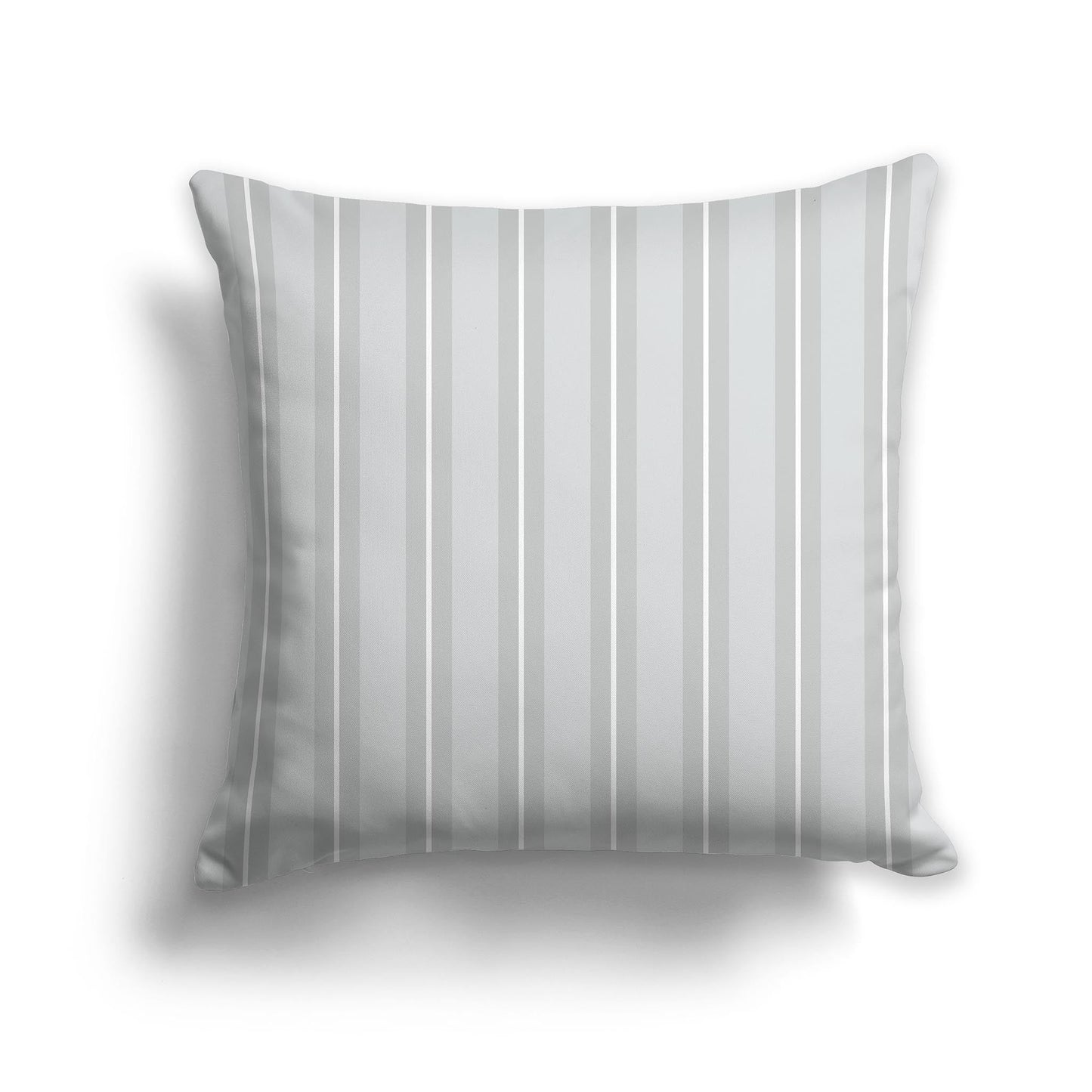 Pale Grey Throw Pillow with Grey and White/Beige-white Multistripe Pattern on Front, CAPC-1214-071