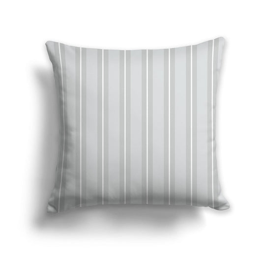 Pale Grey Throw Pillow with Grey and White/Beige-white Multistripe Pattern on Front, CAPC-1214-071