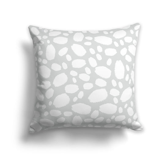 Pale Grey Throw Pillow with White/Beige-white Paint Dabs on Both Sides, CAPC-1214-092