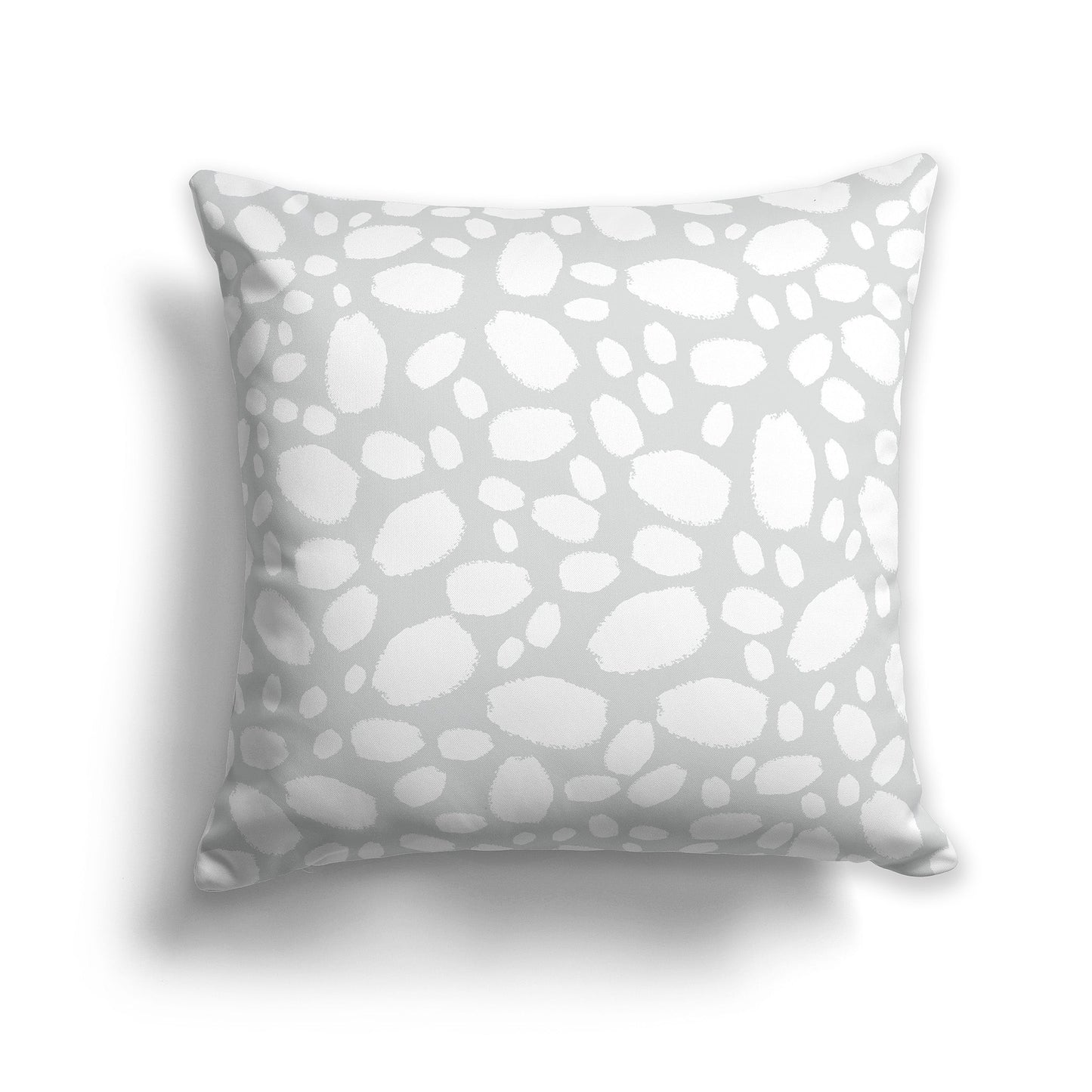 Pale Grey Throw Pillow with White/Beige-white Paint Dabs on Both Sides, CAPC-1214-092