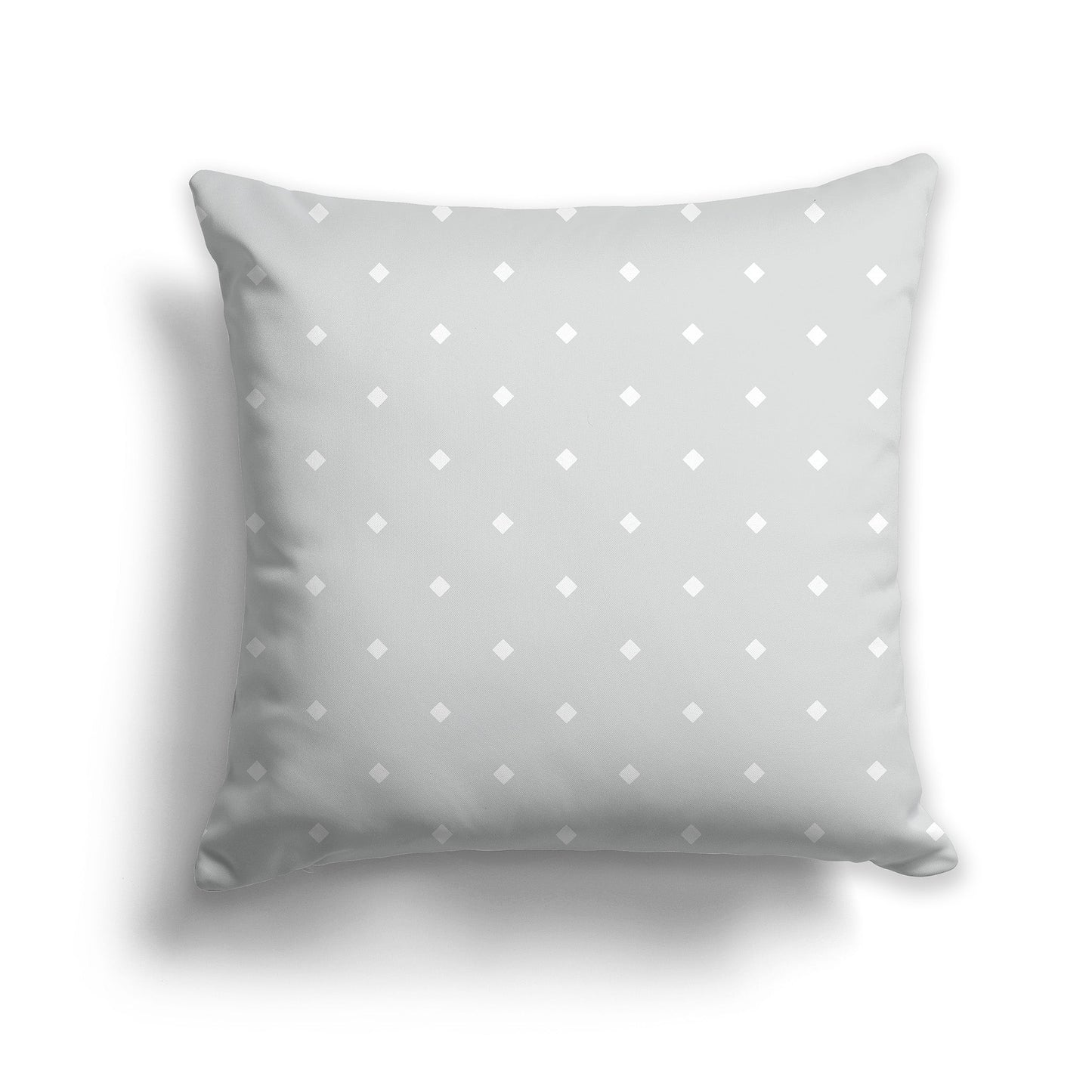 Pale Grey Throw Pillow with Large White/Beige-white Diamond Pattern on Front, CAPC-1214-102