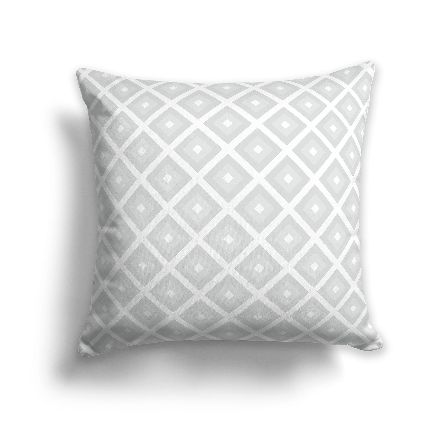 Throw Pillow with Radiating Two-tone Grey and White/Beige-white Squares on Both Sides, CAPC-1214-121