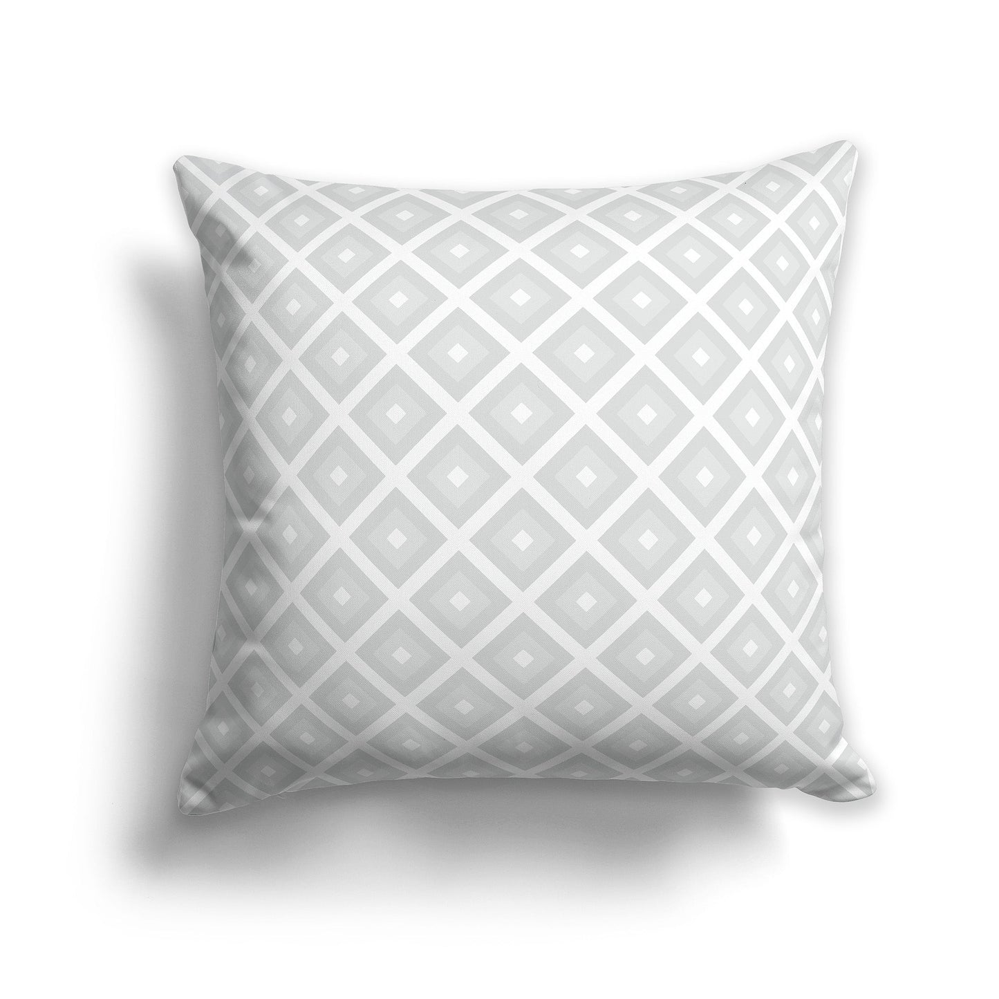 Throw Pillow with Radiating Two-tone Grey and White/Beige-white Squares on Both Sides, CAPC-1214-121