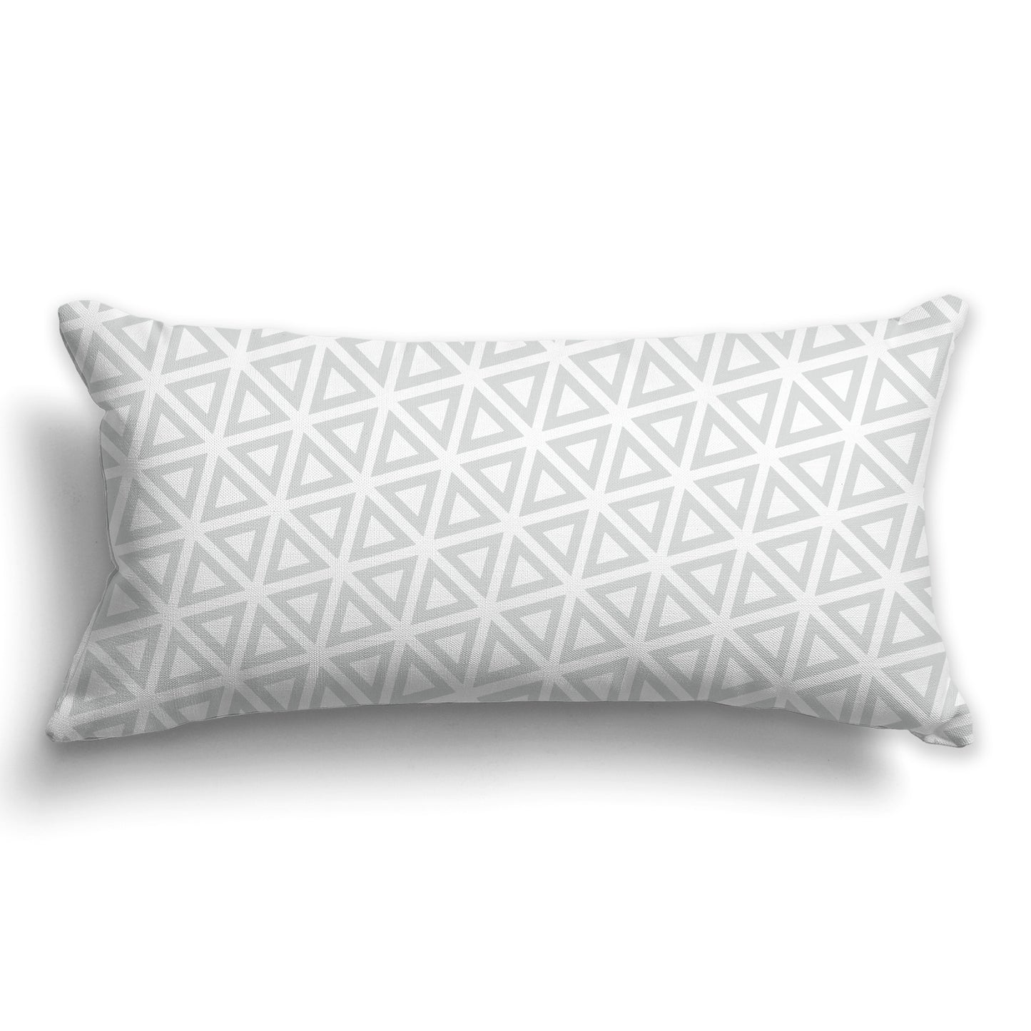 White/Beige-white Throw Pillow with Pale Grey Triangle Pattern on Both Sides, CAPC-1214-131