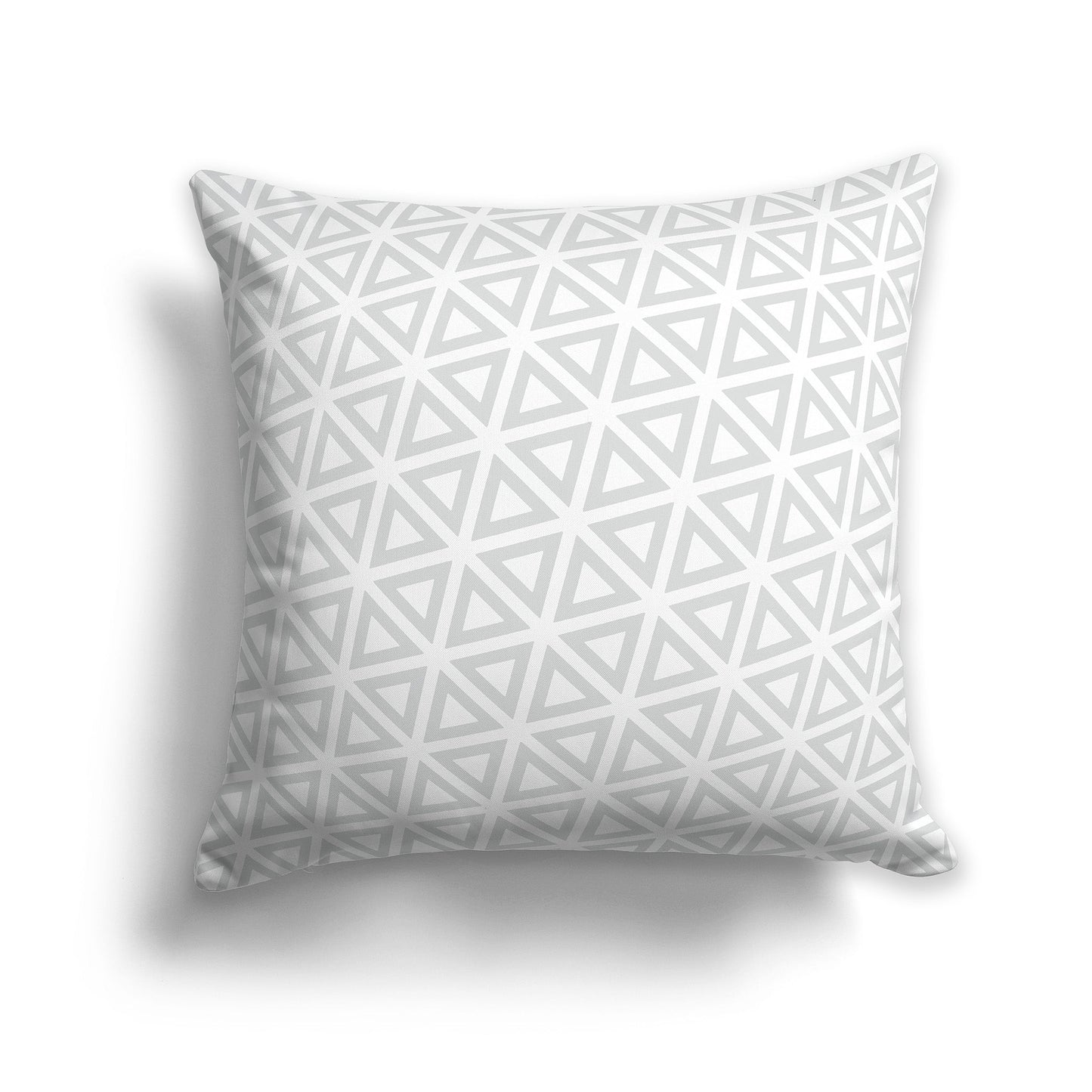 White/Beige-white Throw Pillow with Pale Grey Triangle Pattern on Both Sides, CAPC-1214-131