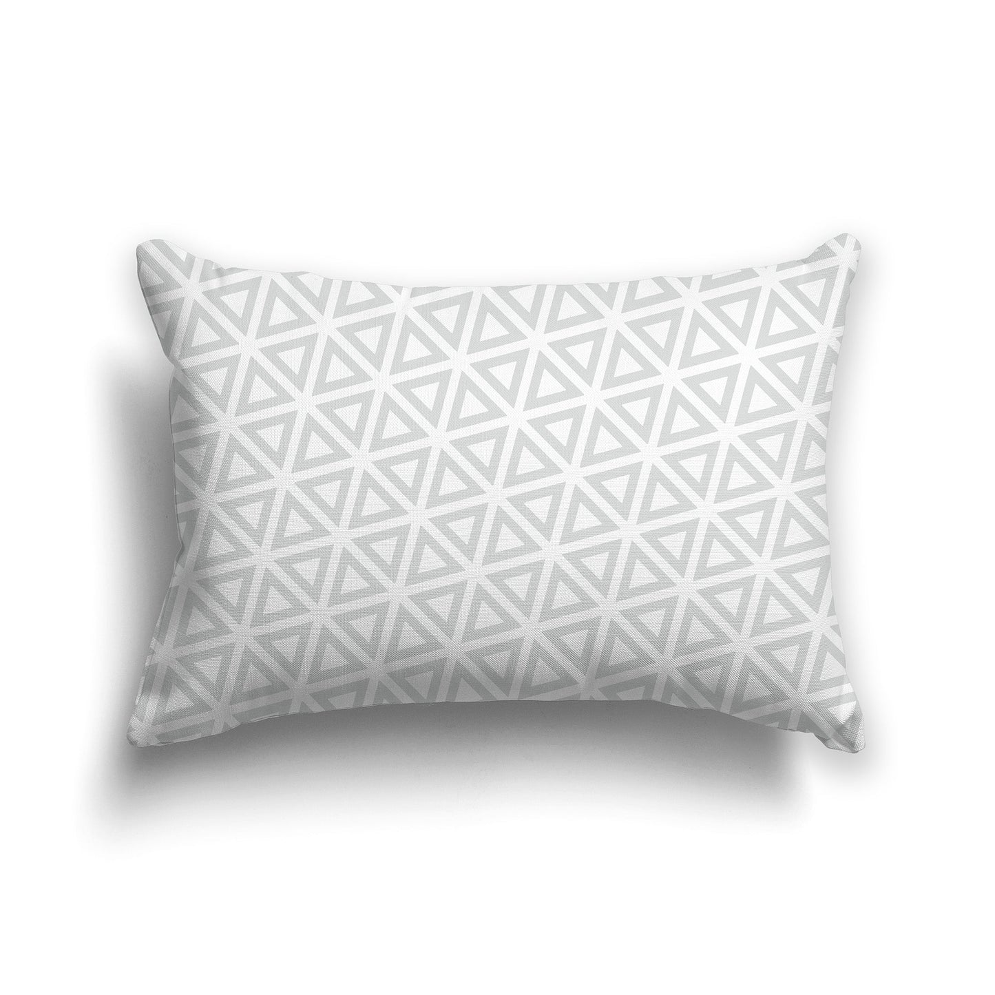 White/Beige-white Throw Pillow with Pale Grey Triangle Pattern on Both Sides, CAPC-1214-131