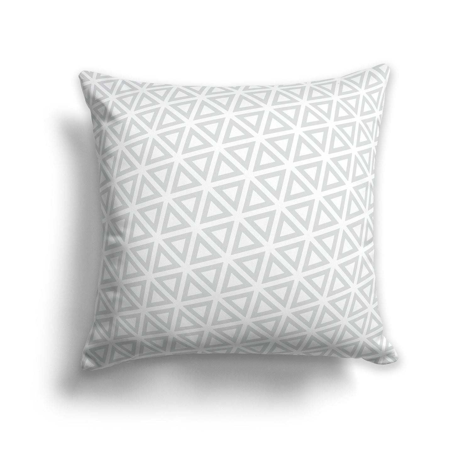 White/Beige-white Throw Pillow with Pale Grey Triangle Pattern on Both Sides, CAPC-1214-131