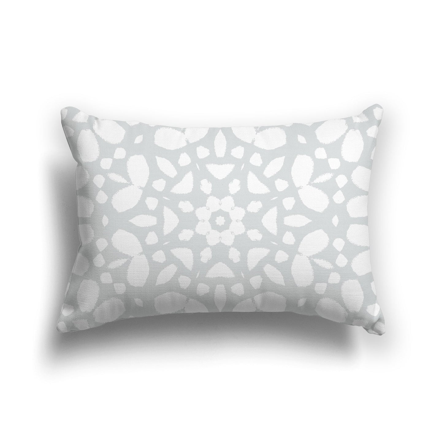 Pale Grey Throw Pillow with White/Beige-white Circular Graphic on Both Sides, CAPC-1214-182