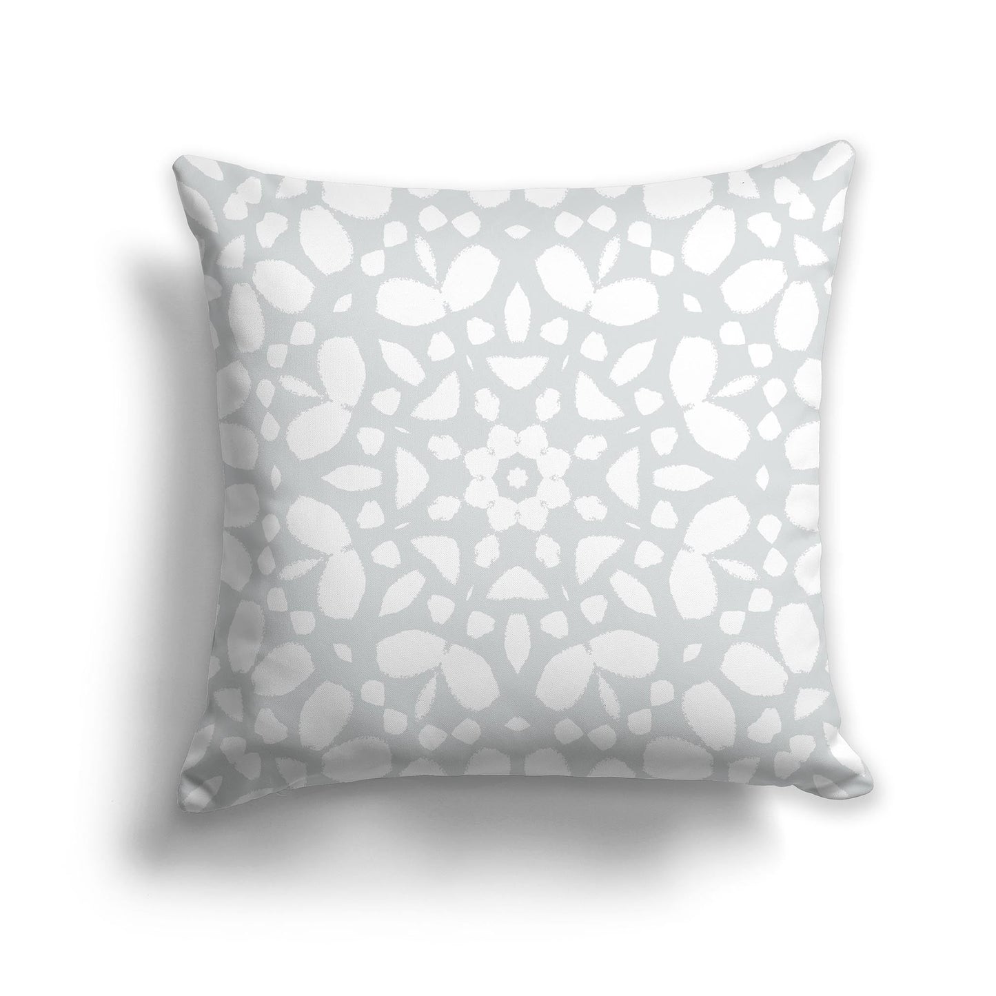 Pale Grey Throw Pillow with White/Beige-white Circular Graphic on Both Sides, CAPC-1214-182