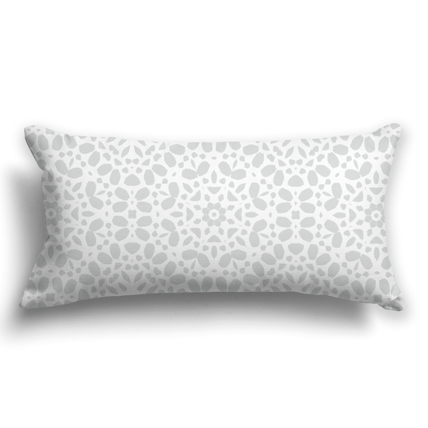 White/Beige-white Throw Pillow with Circular Two-tone Pale Grey Repeat Graphic on Both Sides, CAPC-1214-191