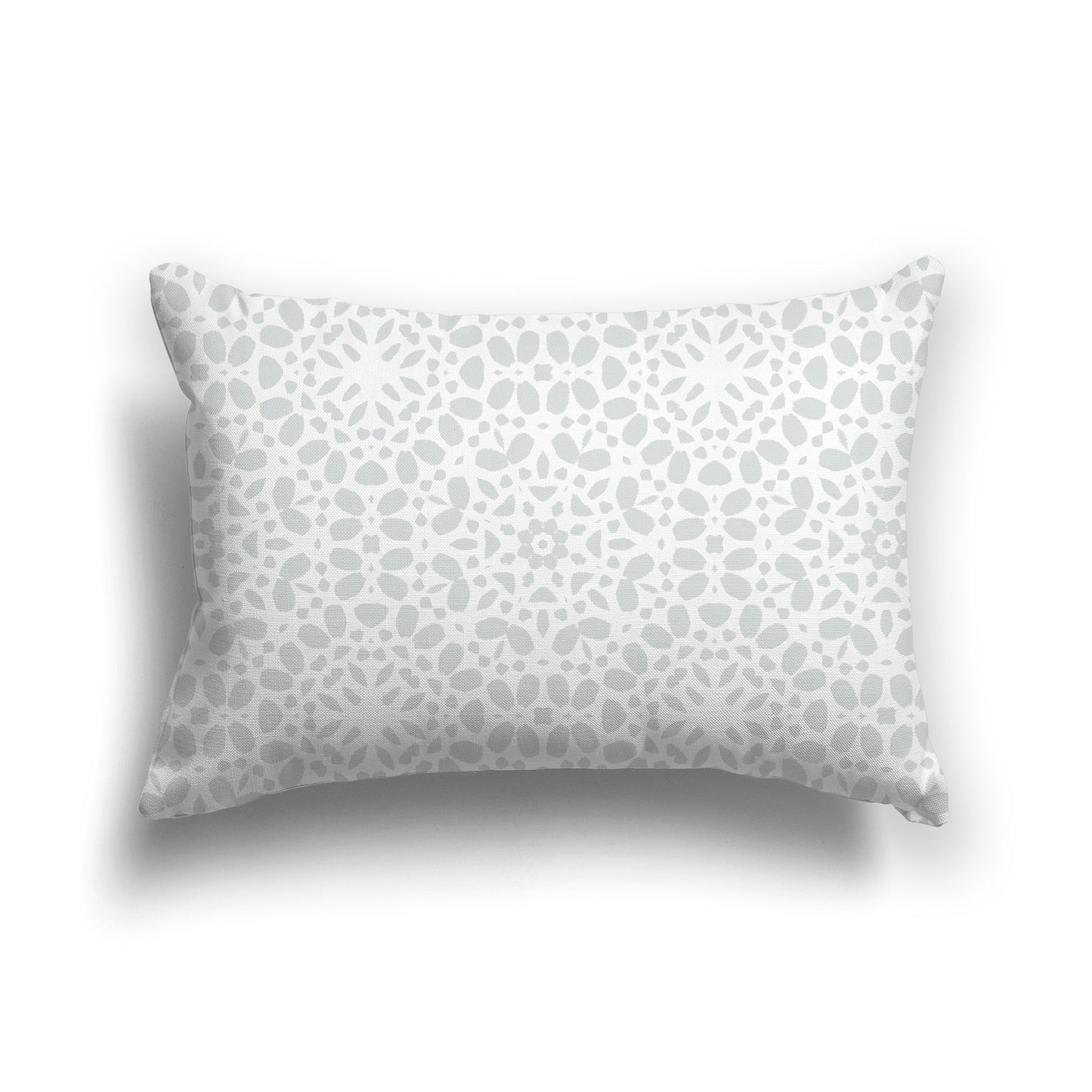 White/Beige-white Throw Pillow with Circular Two-tone Pale Grey Repeat Graphic on Both Sides, CAPC-1214-191