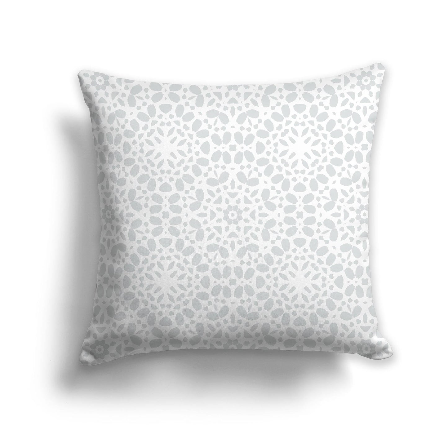 White/Beige-white Throw Pillow with Circular Two-tone Pale Grey Repeat Graphic on Both Sides, CAPC-1214-191