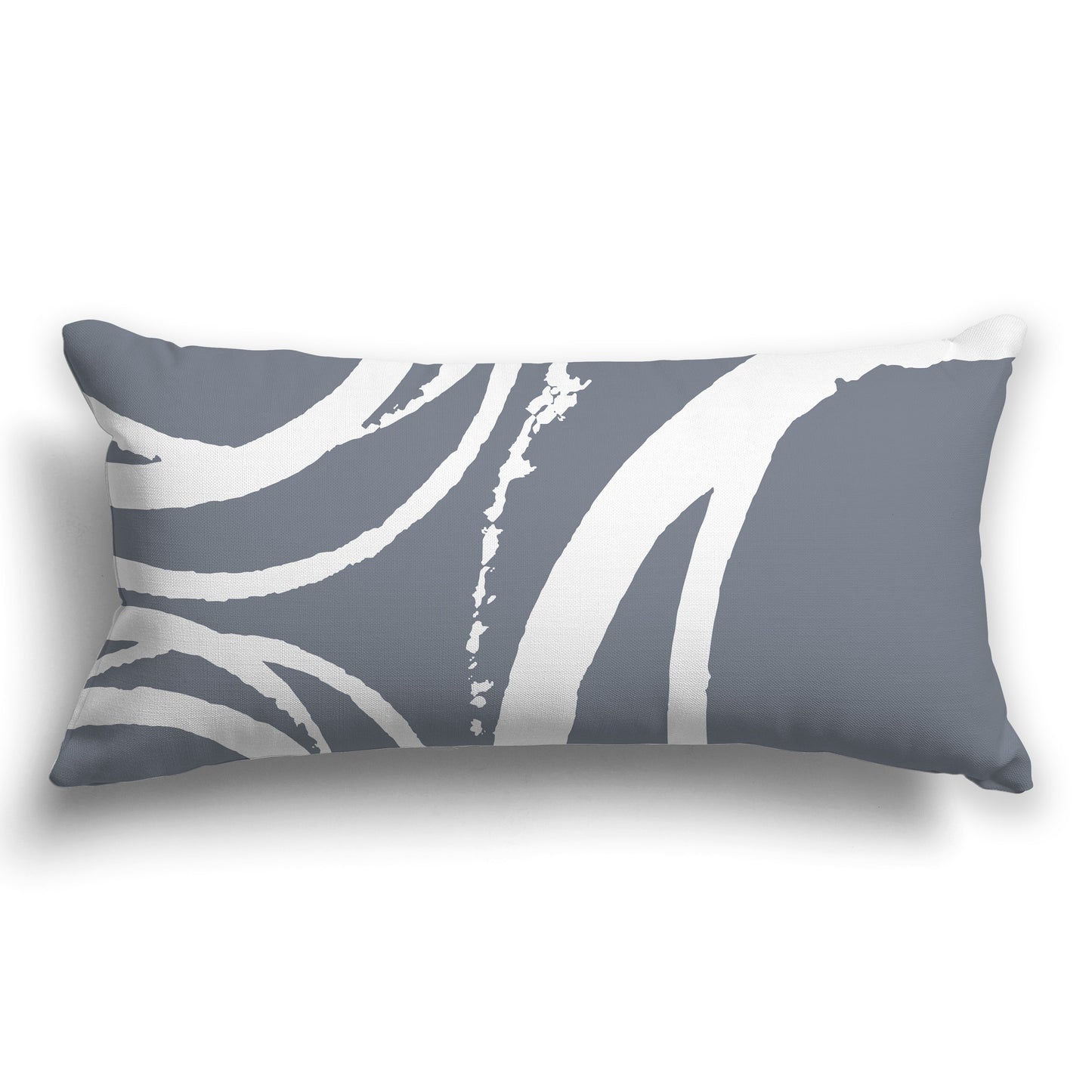 Grey Throw Pillow with Circular White/Beige-white Graphic on Both Sides, CAPC-1221-023