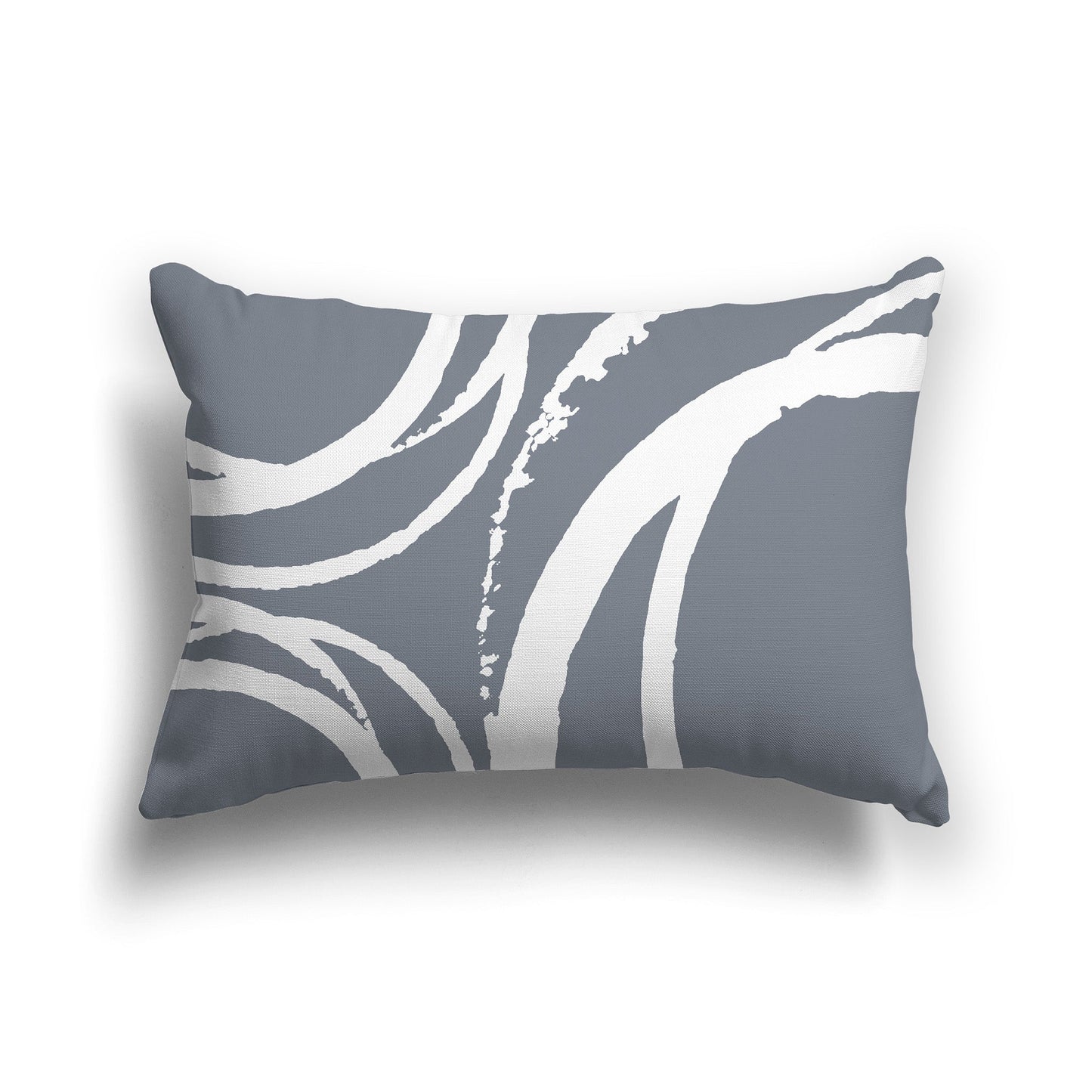 Grey Throw Pillow with Circular White/Beige-white Graphic on Both Sides, CAPC-1221-023