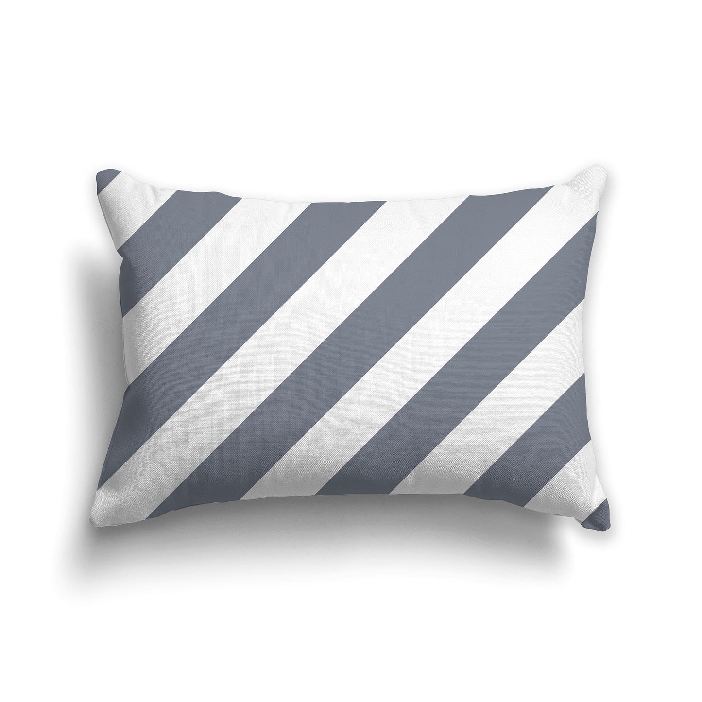 Throw Pillow with Grey and White/Beige-white Diagonal Bars on Both Sides, CAPC-1221-032