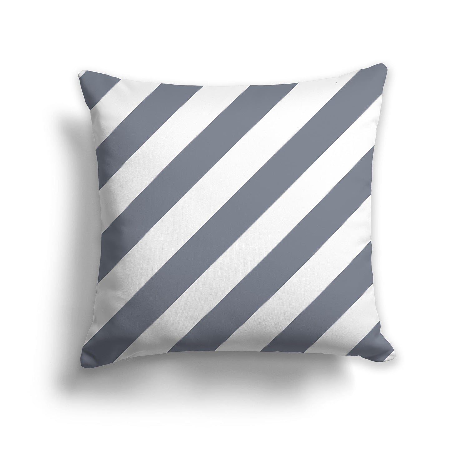 Throw Pillow with Grey and White/Beige-white Diagonal Bars on Both Sides, CAPC-1221-032