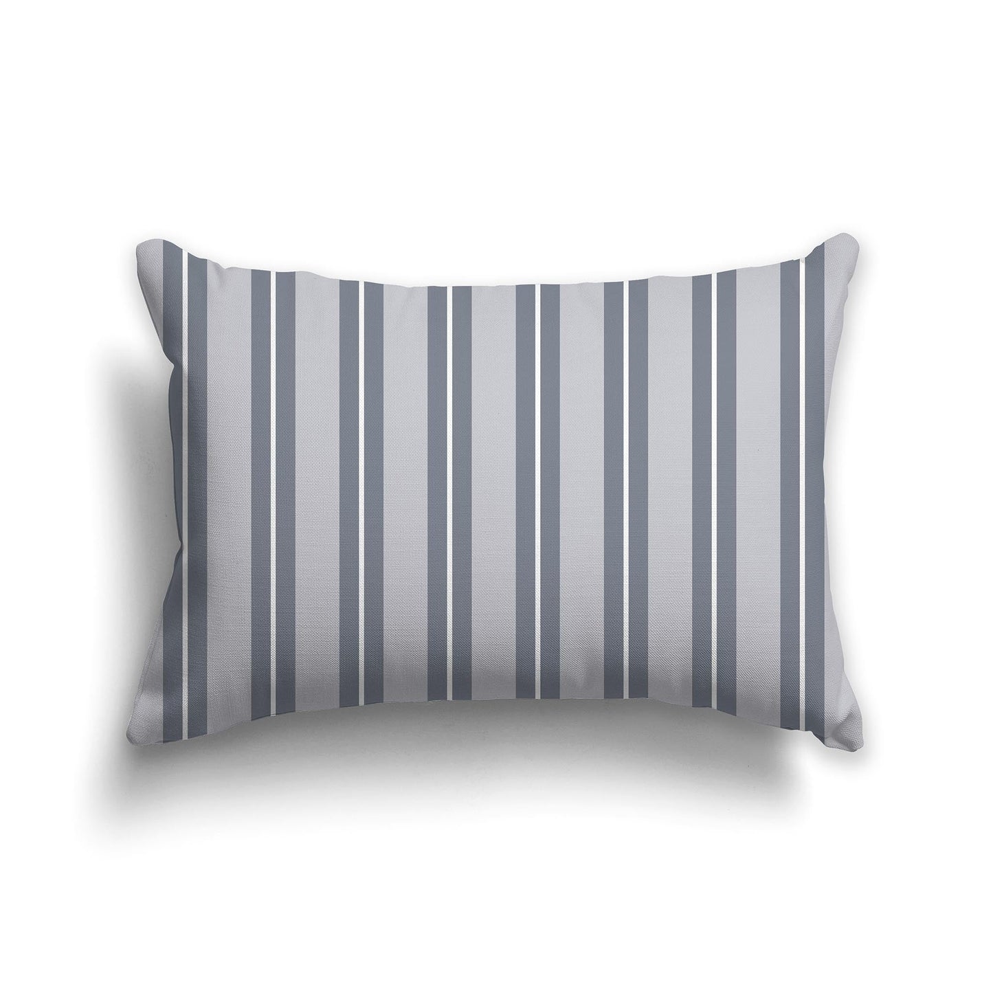 Light Grey Throw Pillow with Grey and White/Beige-white Multistripe Pattern on Front, CAPC-1221-072