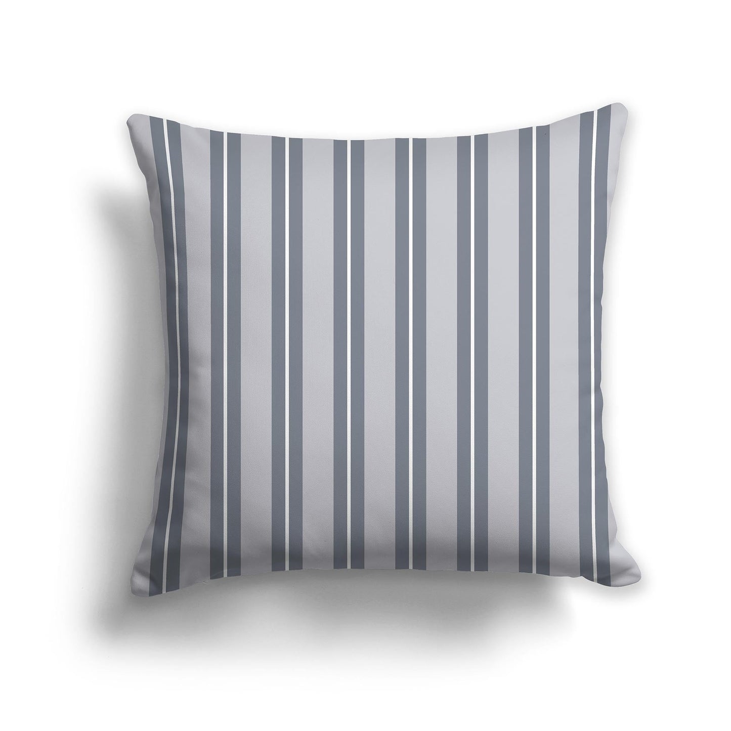 Light Grey Throw Pillow with Grey and White/Beige-white Multistripe Pattern on Front, CAPC-1221-072