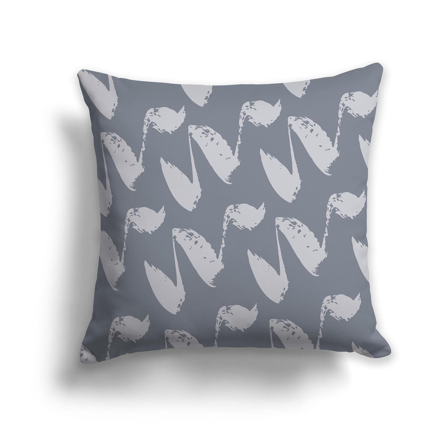 Grey Throw Pillow with Light Grey Squiggle Pattern on Both Sides, CAPC-1221-089
