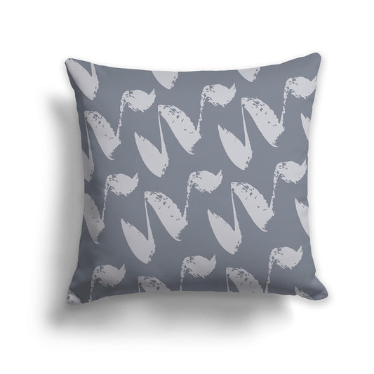 Grey Throw Pillow with Light Grey Squiggle Pattern on Both Sides, CAPC-1221-089