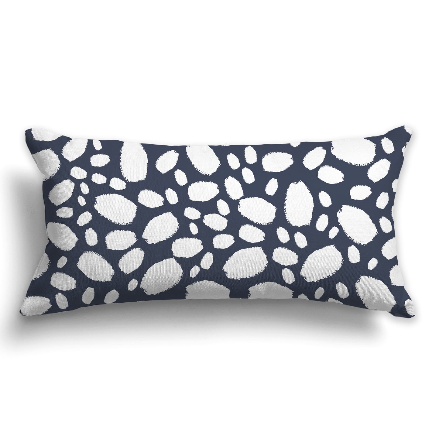 Dark Blue-grey Throw Pillow with White/Beige-white Paint Dabs on Both Sides, CAPC-1221-092