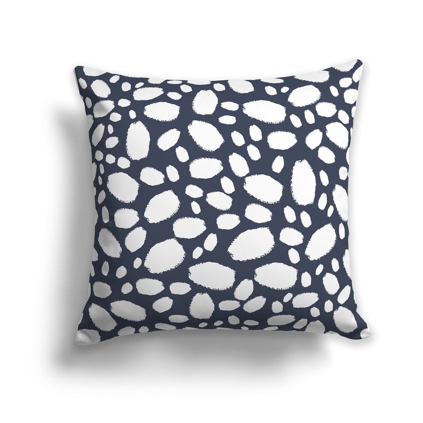 Dark Blue-grey Throw Pillow with White/Beige-white Paint Dabs on Both Sides, CAPC-1221-092