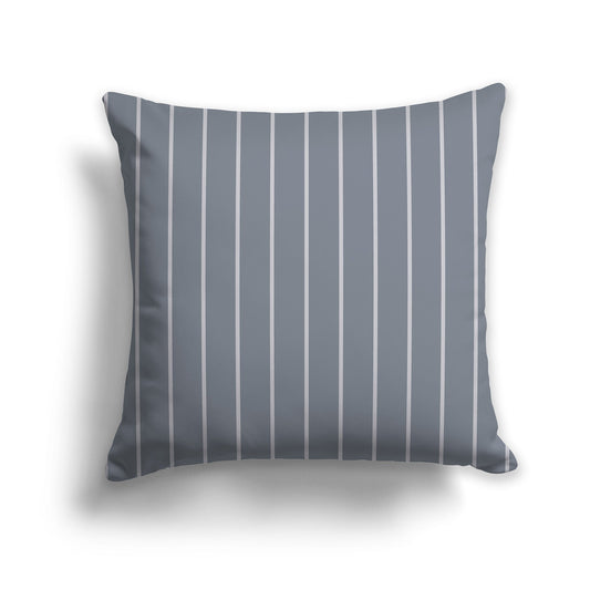 Grey Throw Pillow with Fine Vertical White/Beige-white Stripes on Front, CAPC-1221-151