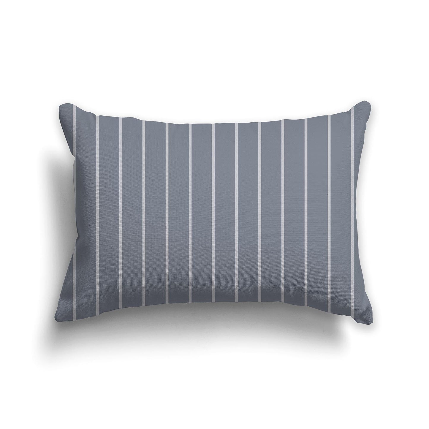 Grey Throw Pillow with Fine Vertical White/Beige-white Stripes on Front, CAPC-1221-151