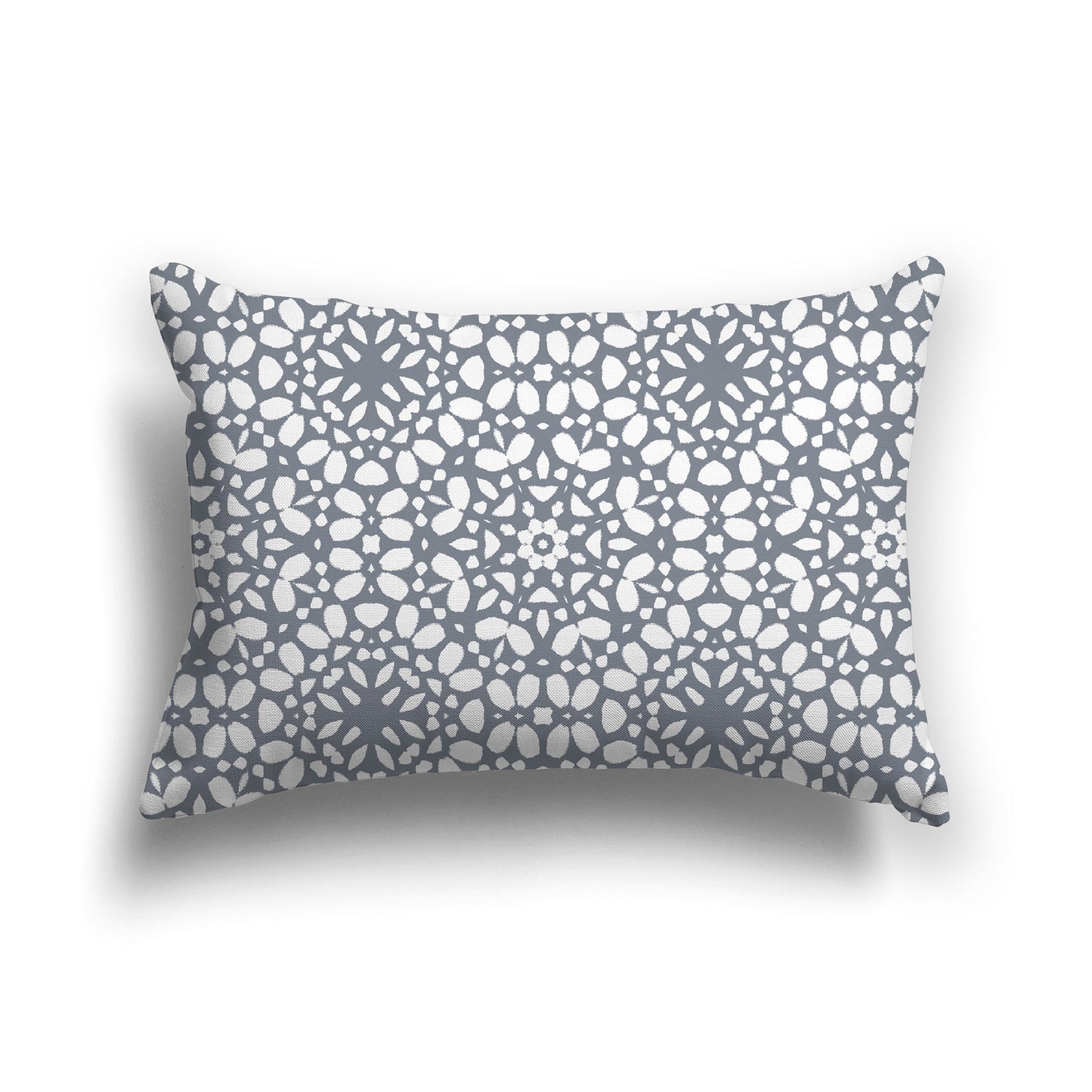 Throw Pillow with Circular Grey and White/Beige-white Repeat Graphic on Both Sides, CAPC-1221-194