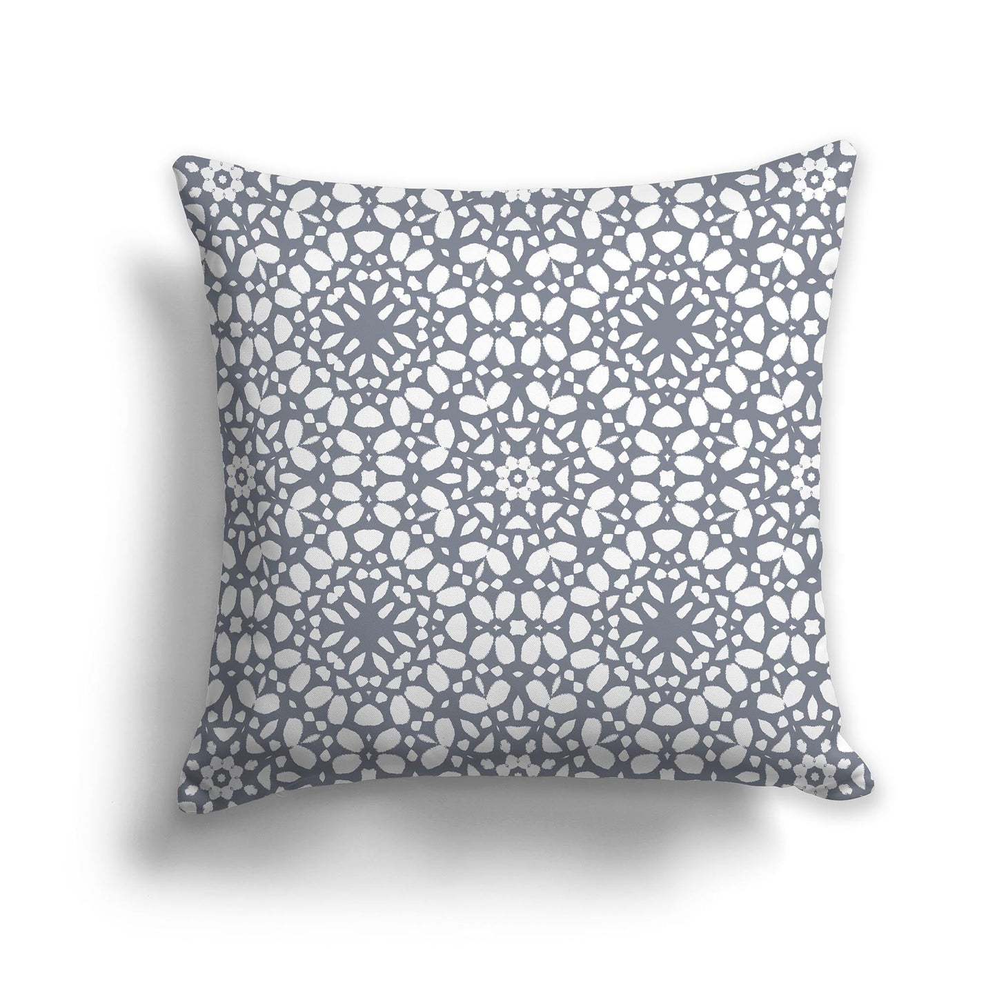 Throw Pillow with Circular Grey and White/Beige-white Repeat Graphic on Both Sides, CAPC-1221-194